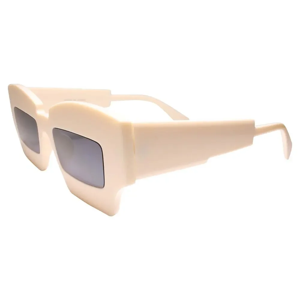 Stylish and Chic Beige Slick Design Geometric Slim Rectangular Lens